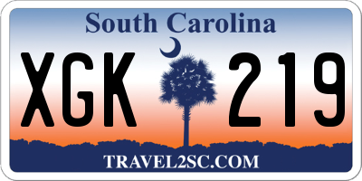 SC license plate XGK219