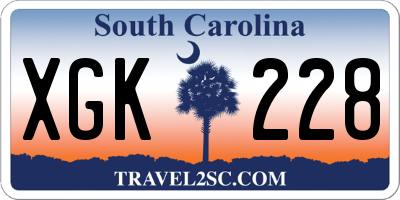 SC license plate XGK228