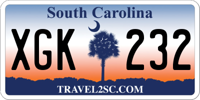 SC license plate XGK232