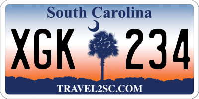 SC license plate XGK234