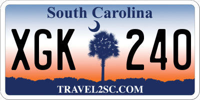 SC license plate XGK240