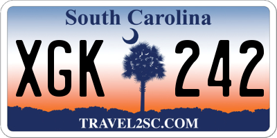 SC license plate XGK242
