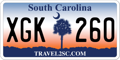 SC license plate XGK260