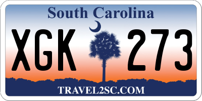 SC license plate XGK273