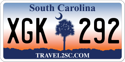 SC license plate XGK292