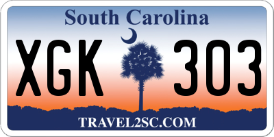 SC license plate XGK303