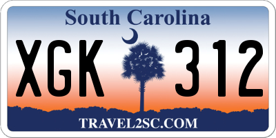 SC license plate XGK312