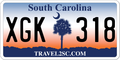 SC license plate XGK318