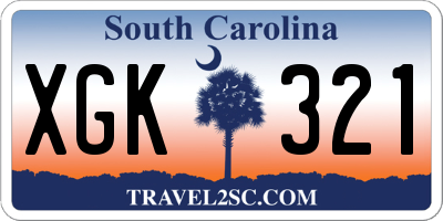 SC license plate XGK321