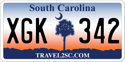 SC license plate XGK342