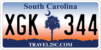 SC license plate XGK344