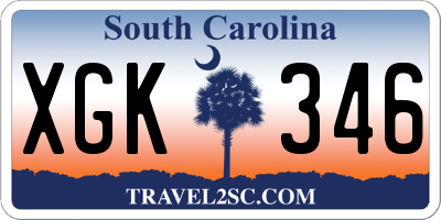 SC license plate XGK346
