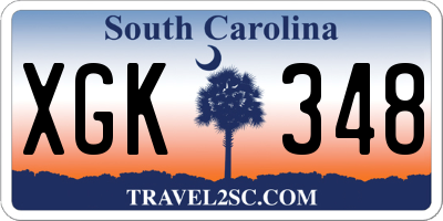 SC license plate XGK348
