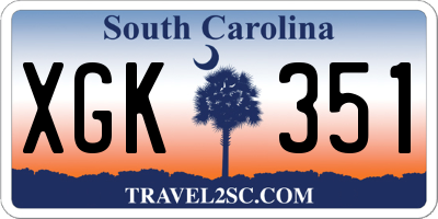 SC license plate XGK351
