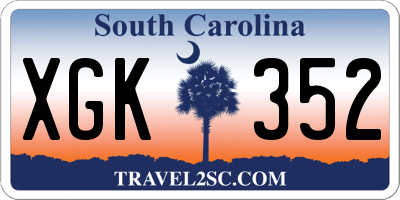 SC license plate XGK352
