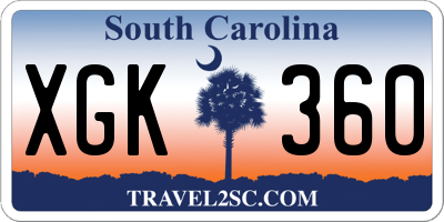 SC license plate XGK360