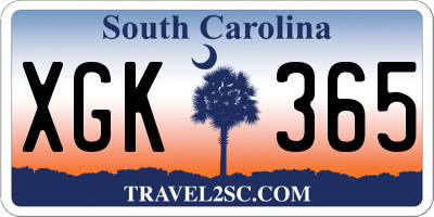 SC license plate XGK365