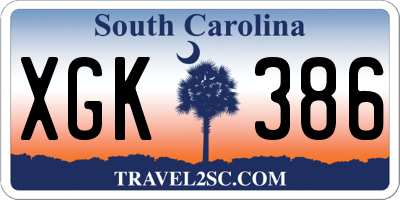 SC license plate XGK386