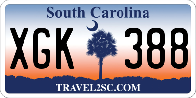 SC license plate XGK388
