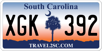 SC license plate XGK392