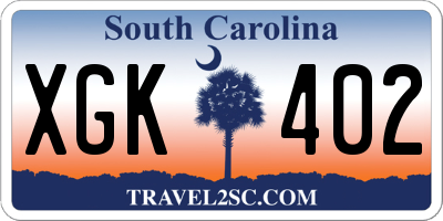 SC license plate XGK402