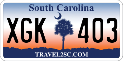 SC license plate XGK403