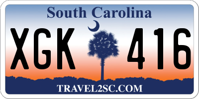 SC license plate XGK416