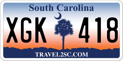 SC license plate XGK418