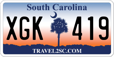 SC license plate XGK419