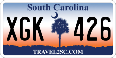 SC license plate XGK426