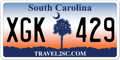 SC license plate XGK429