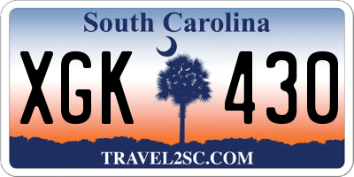 SC license plate XGK430