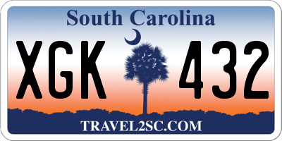 SC license plate XGK432