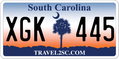 SC license plate XGK445