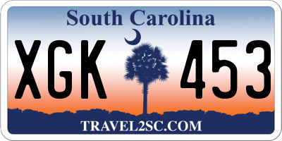 SC license plate XGK453