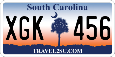 SC license plate XGK456