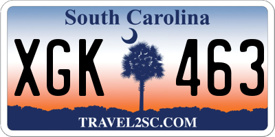 SC license plate XGK463