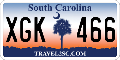 SC license plate XGK466