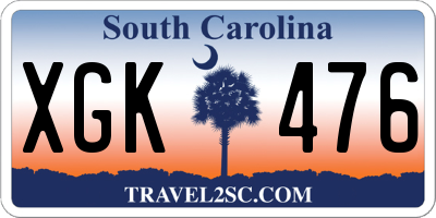 SC license plate XGK476