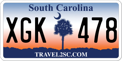 SC license plate XGK478