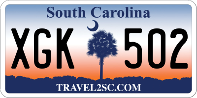 SC license plate XGK502
