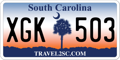 SC license plate XGK503