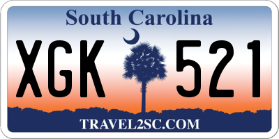SC license plate XGK521