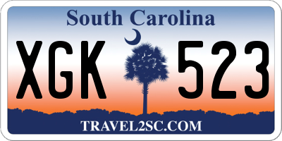 SC license plate XGK523