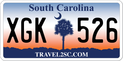 SC license plate XGK526