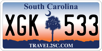 SC license plate XGK533
