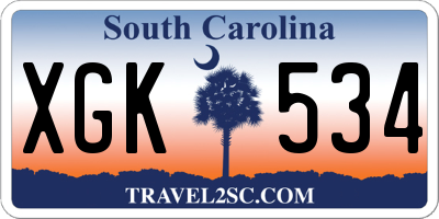 SC license plate XGK534
