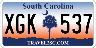 SC license plate XGK537