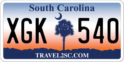 SC license plate XGK540