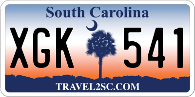 SC license plate XGK541